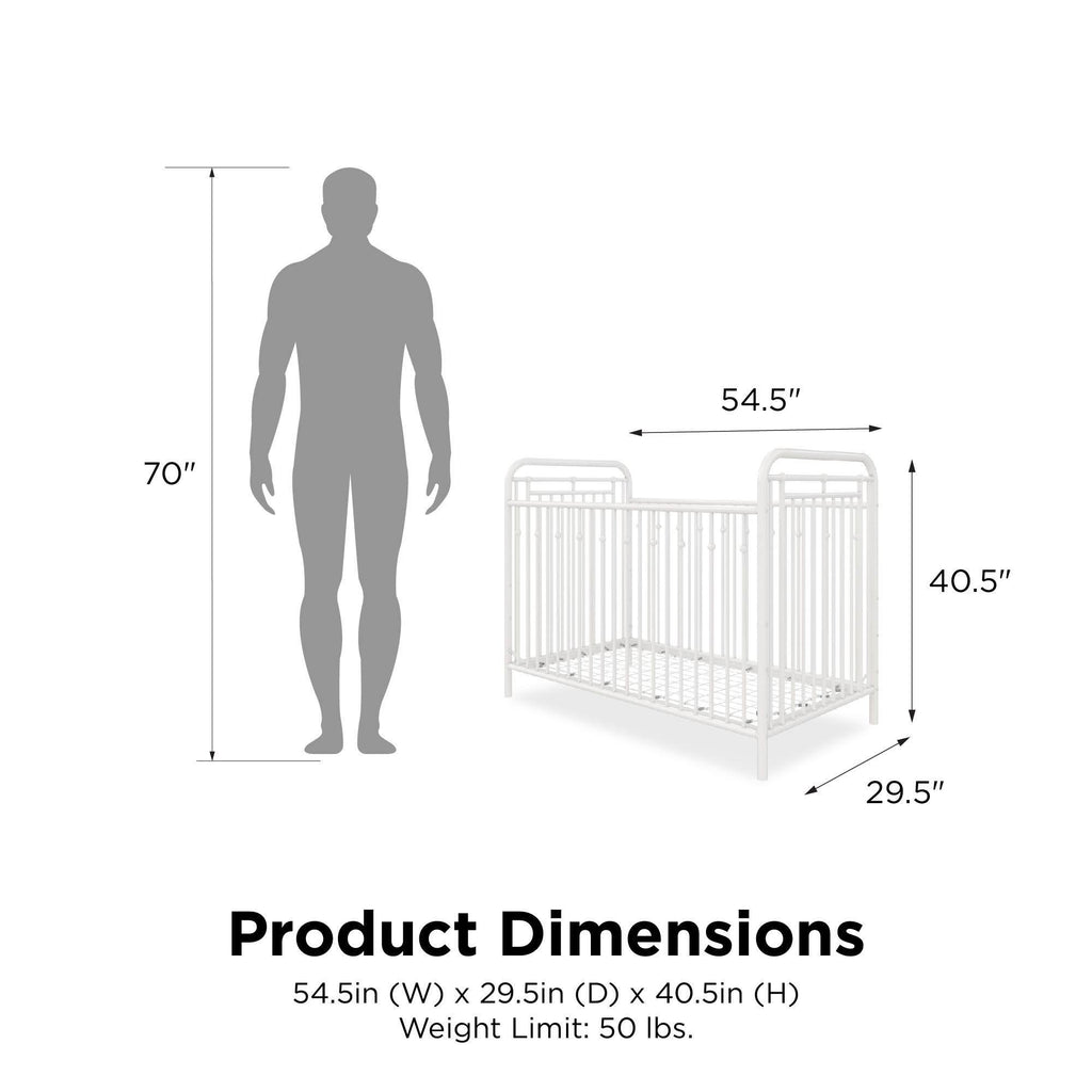 White Metal Crib H264