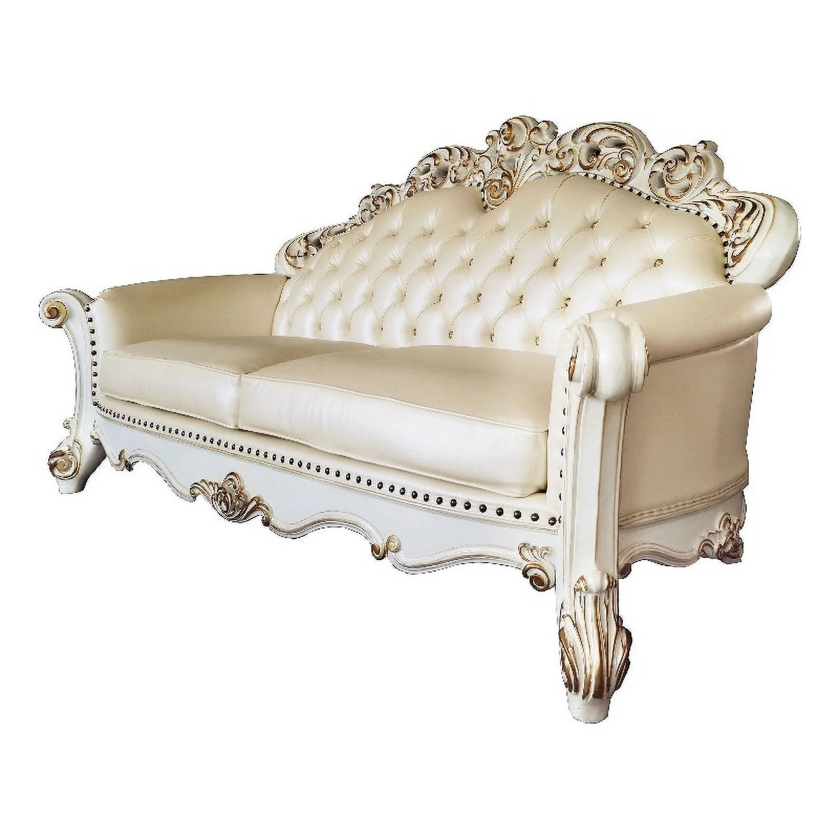 Champagne PU Sofa with 5 Pillows S721