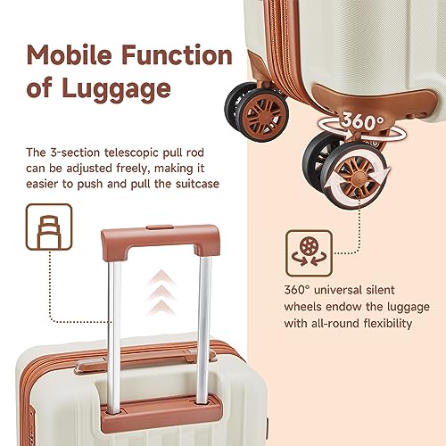 4 Piece Hardside Expandable Luggage Set with Spinner Wheels TSA Lock I69784