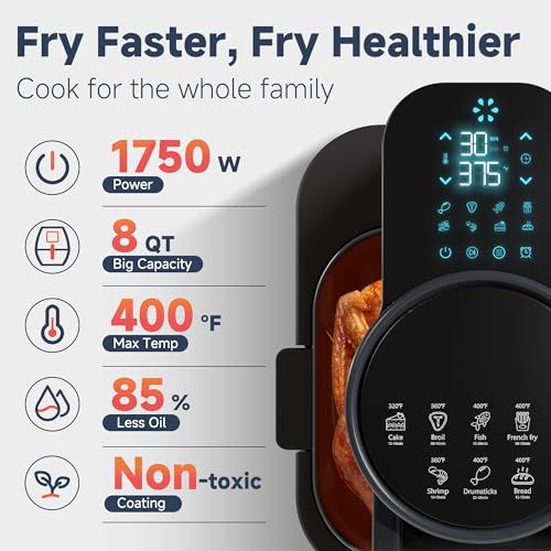 Black 8QT Non Toxic Air Fryer B30391