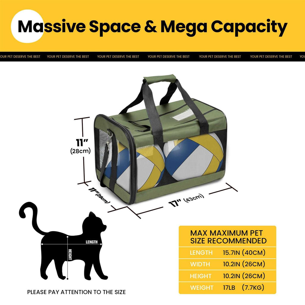 Soft-Sided Cat Dog Carrier with Inner Safety Leash P91573