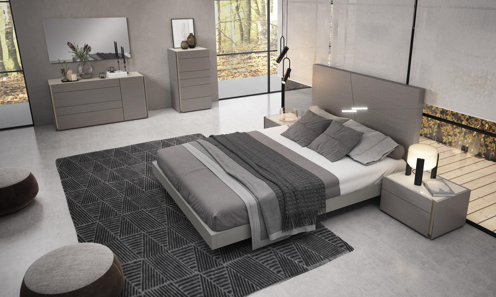 King Bedroom Set 3Pcs Grey Finish K998