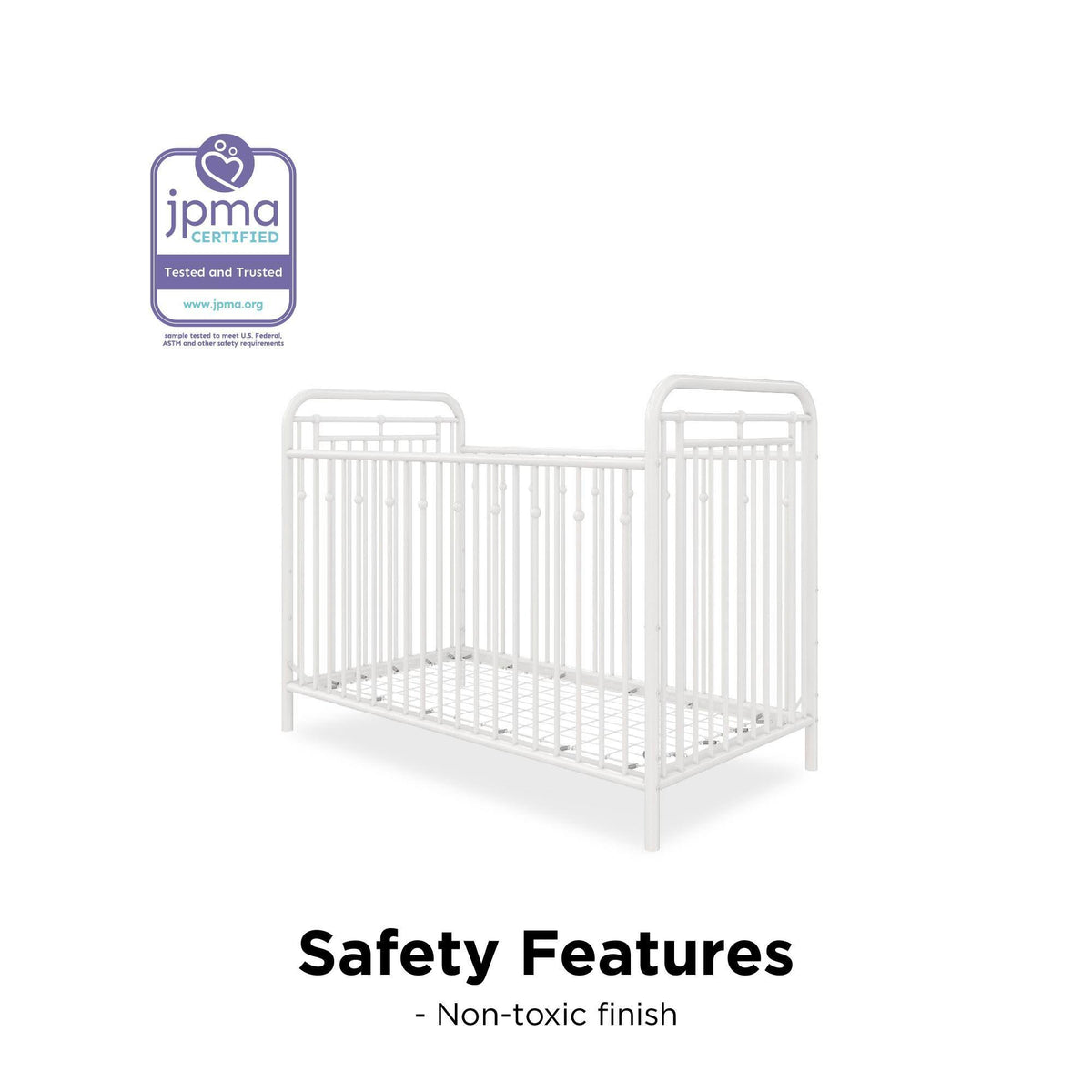 White Metal Crib H264
