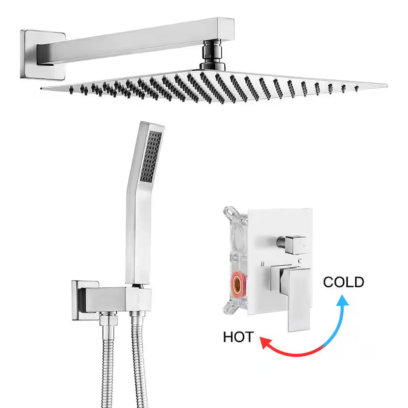 12 in. Brushed Nickel Shower System with Handheld Y187296