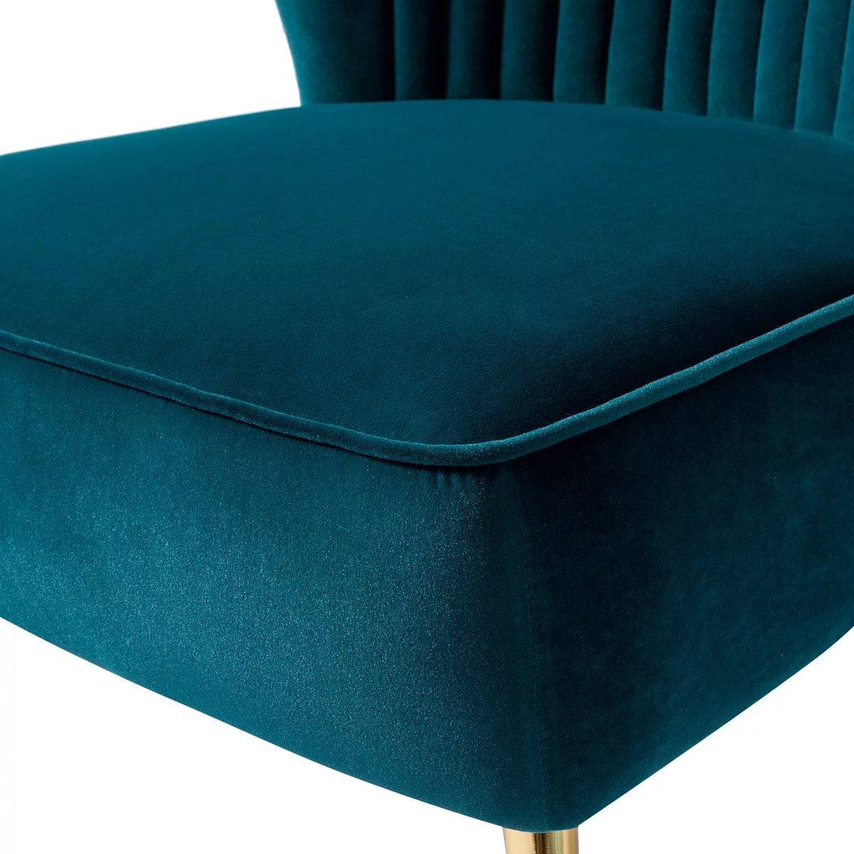 Teal Velvet Armless Accent Chair O837