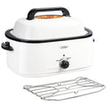 White 20 QT Stainless Steel Electric Roaster with See-through Lid N8305