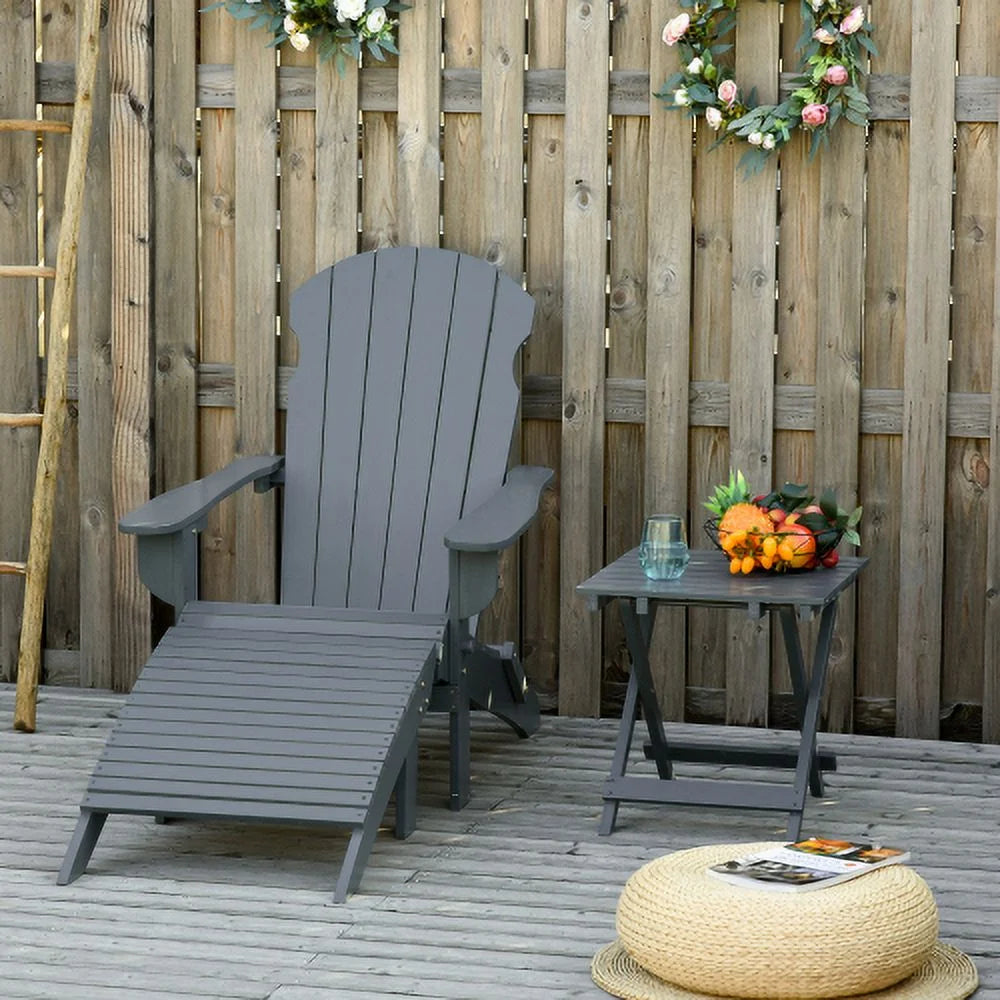 Folding Adirondack Chair with Ottoman and Side Table M987