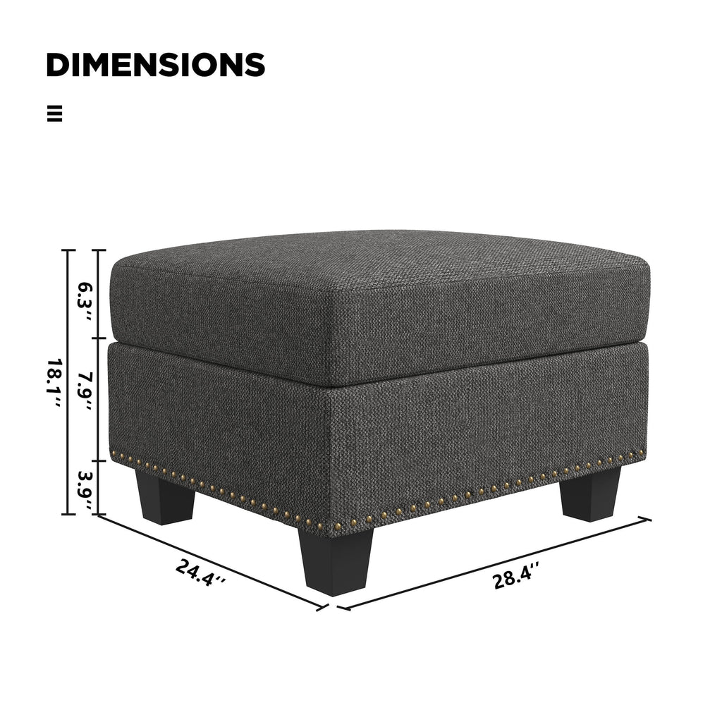 Dark Gray Storage Ottoman R149