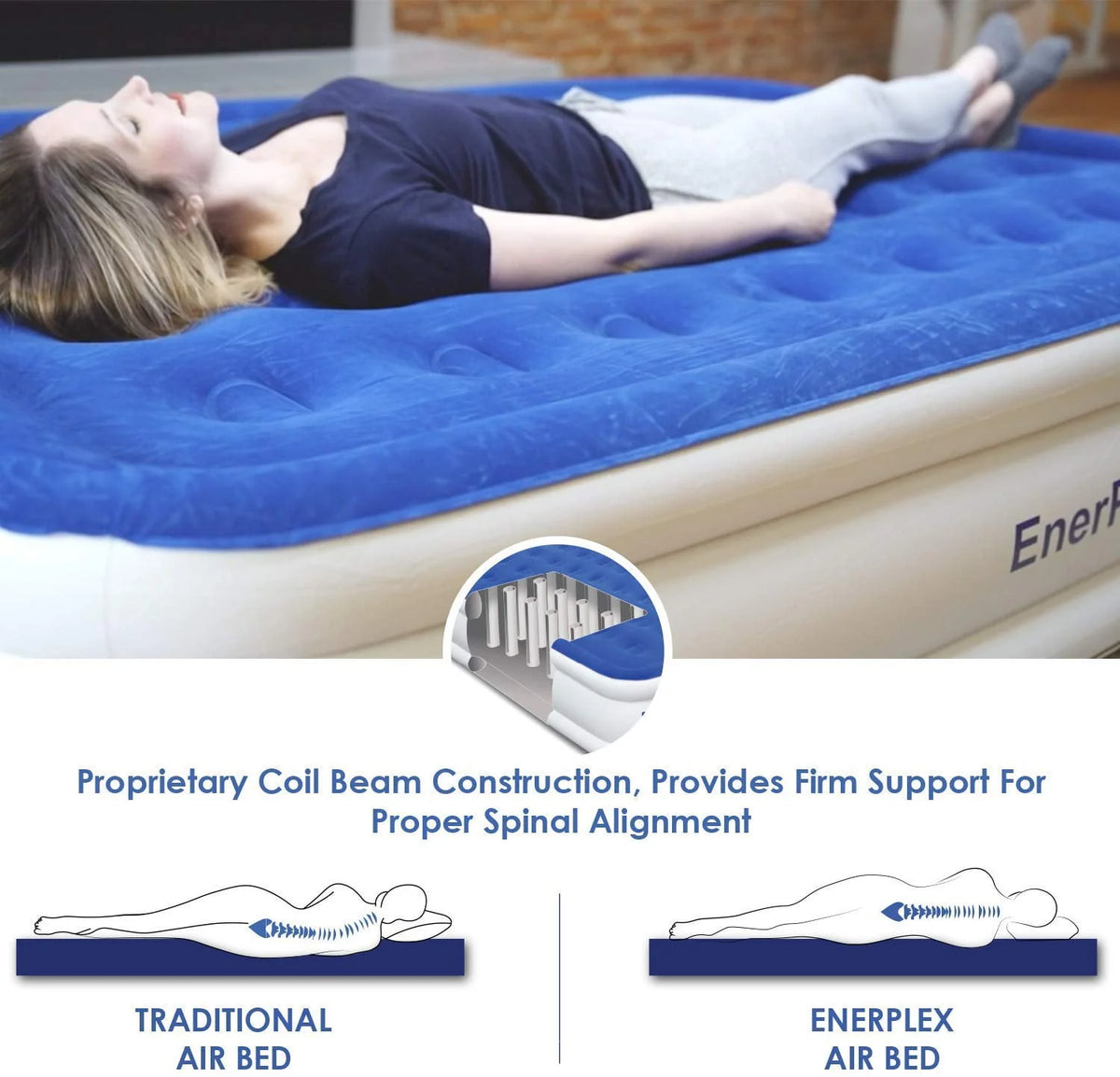 Queen 16 Inch Double High Air Mattress with Built in Pump C166174