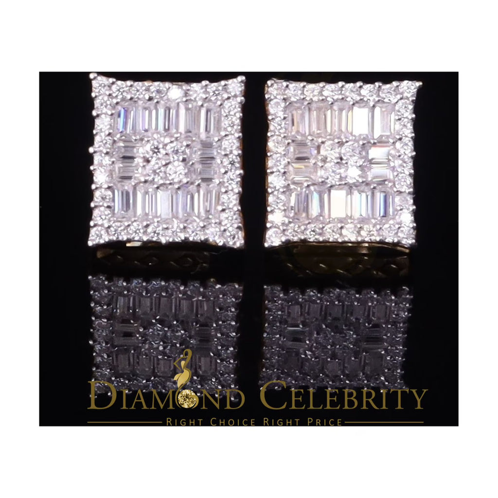 925 Silver Moissanite Baguette Stud Earrings T200
