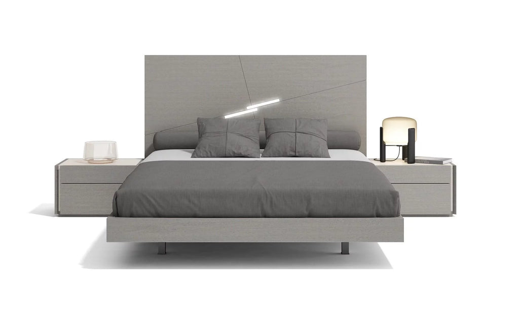 King Bedroom Set 3Pcs Grey Finish K998