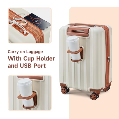 4 Piece Hardside Expandable Luggage Set with Spinner Wheels TSA Lock I69784