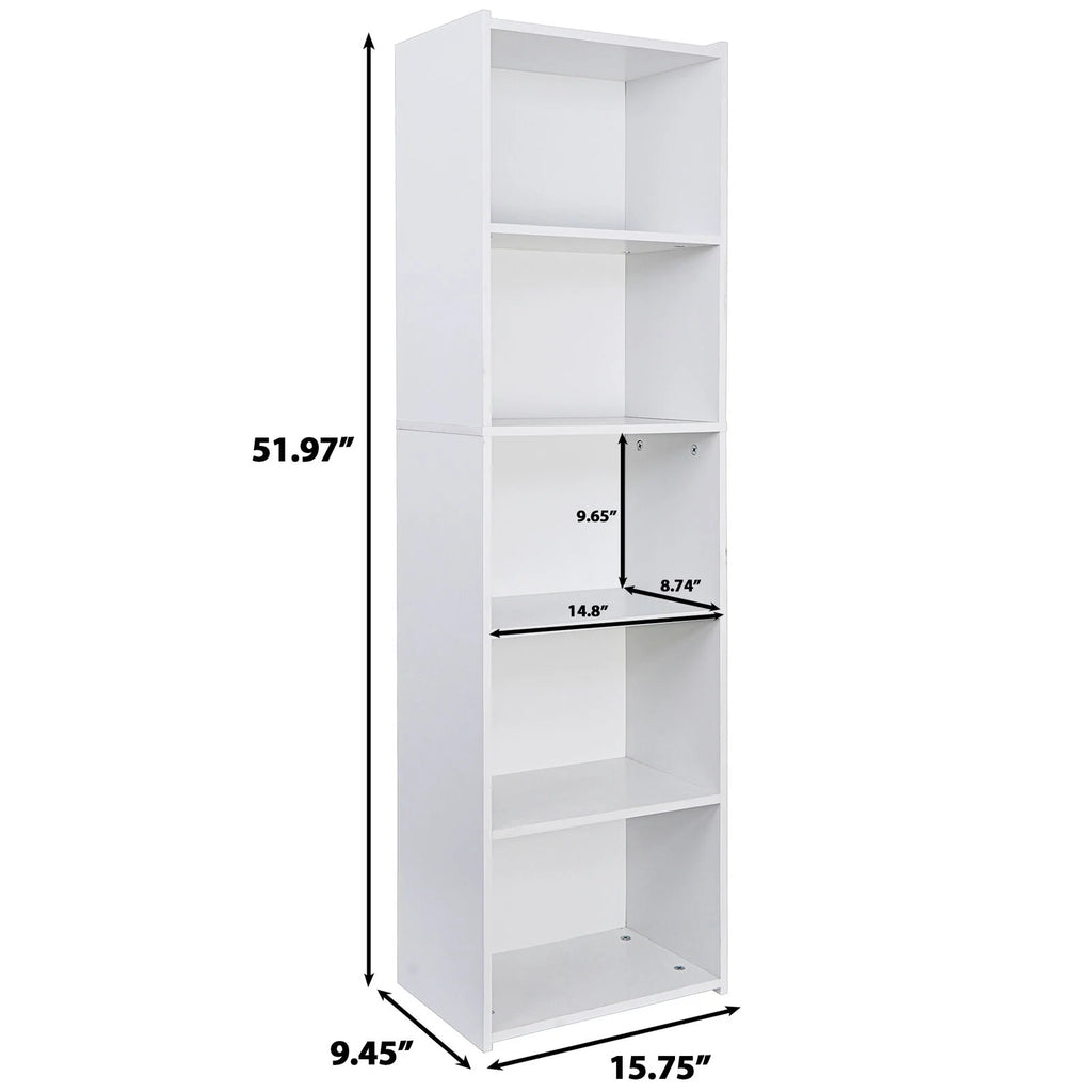 5 Tier Bookcase Bookshelf Storage Organizer Q9068