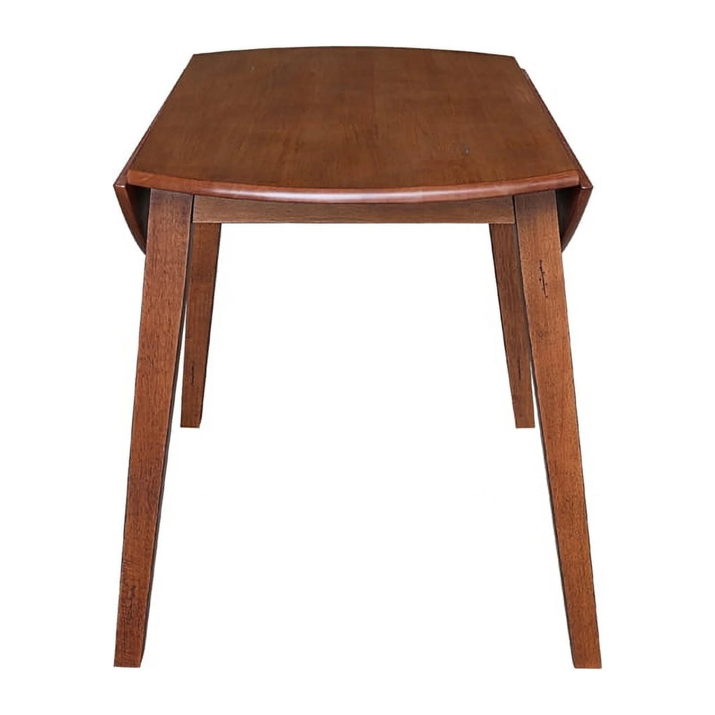 42" Round Solid Wood Dual Drop Leaf Table with 4 Chairs W814