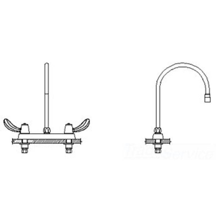 Two Handle Cast Deck-Mount Faucet P5640