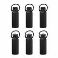 6 Vulcan Stainless Steel Water Bottles with Strap Set, 34 oz. - Double Wall, Vacuum Insulated - Black M855603