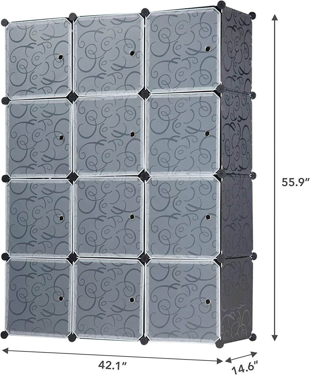 Black 12 Cube Modular Wardrobe Closet R46302