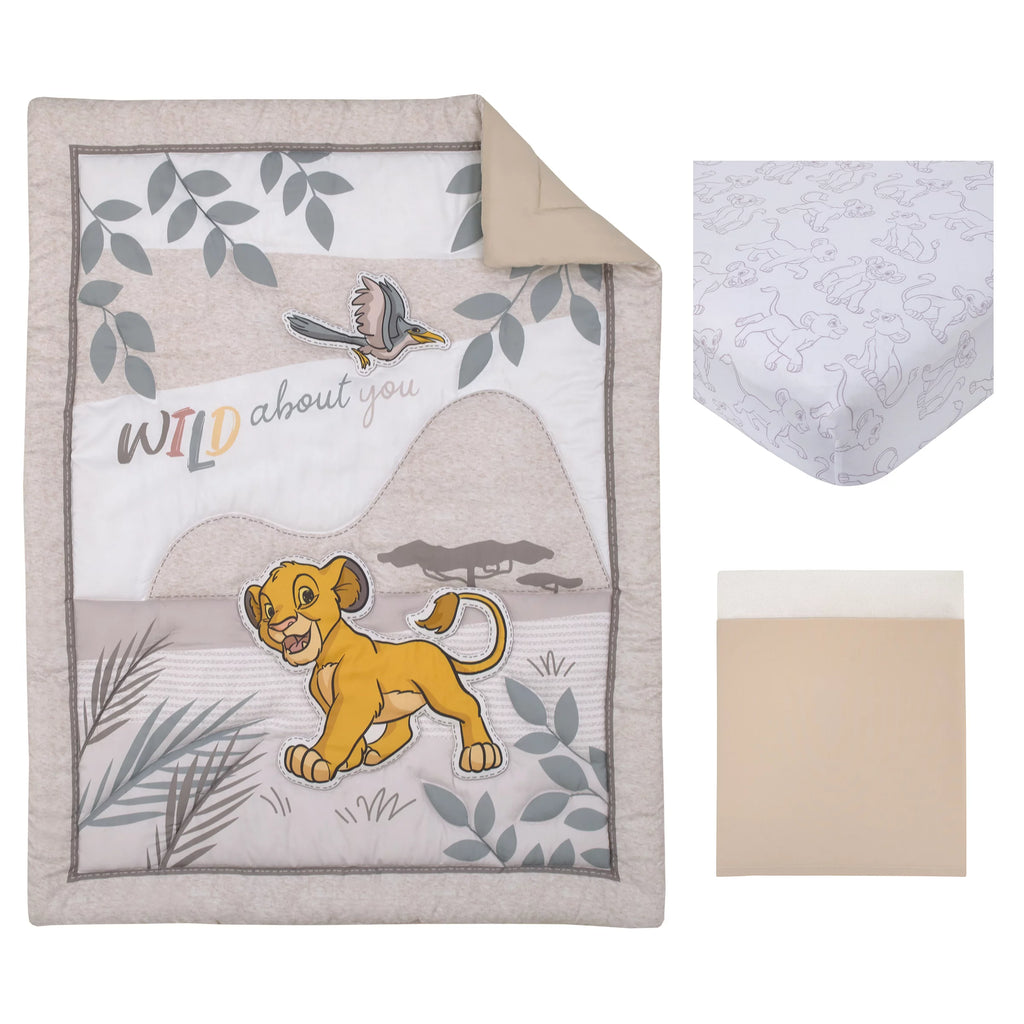 3 Piece Crib Bedding Set V6905