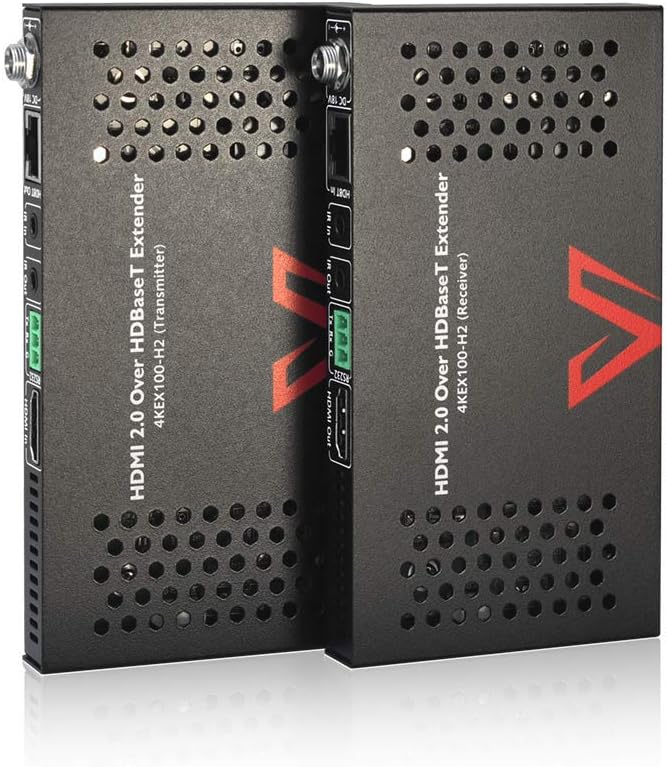 HDBaseT HDMI Extender Over Single Cat6a/7, 4K@60Hz 330ft/100m, PoE IR RS232 HDCP2.2, HDR, Dolby Atmos & DTS:X, CEC, HDMI Balun B4743