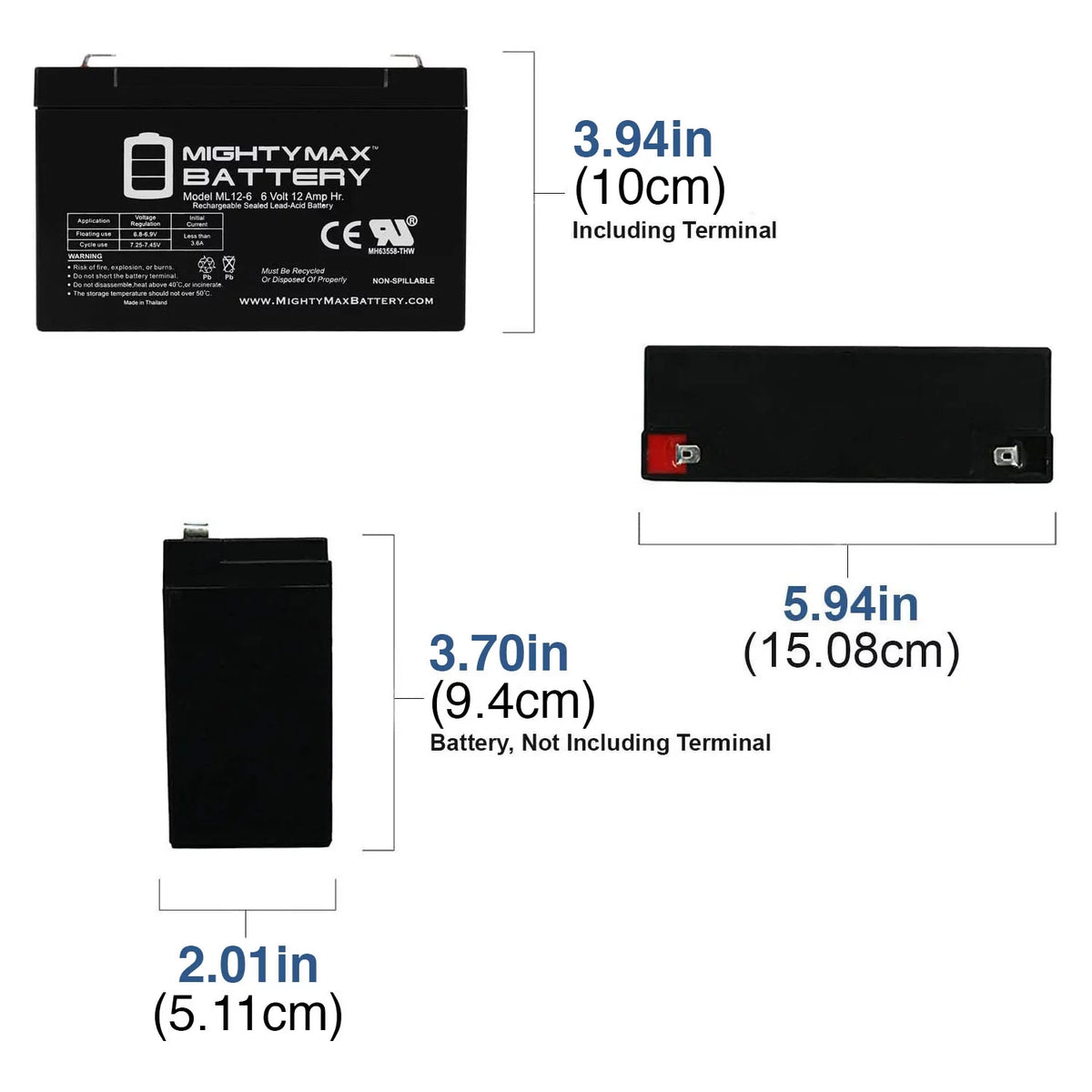 12V 12AH SLA Battery 10 Pack G2274
