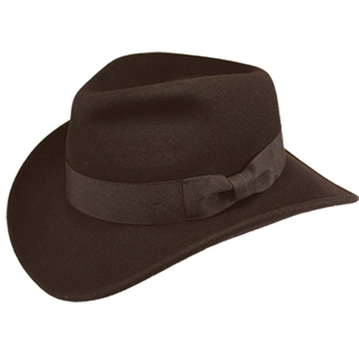 Wool Felt Outback Fedora with Faux Leather Band O92712