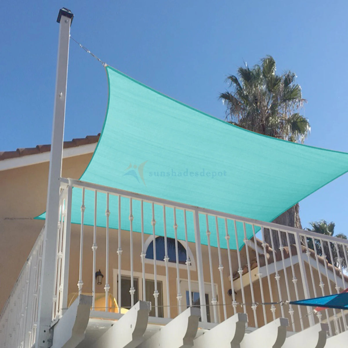 Turquoise Light Green Rectangle Sun Shade Sail Canopy C370
