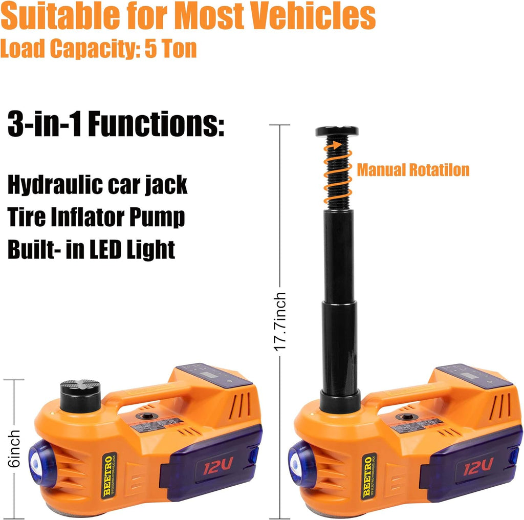 5 Ton 12V Electric Car Jack with Inflator Pump G65283