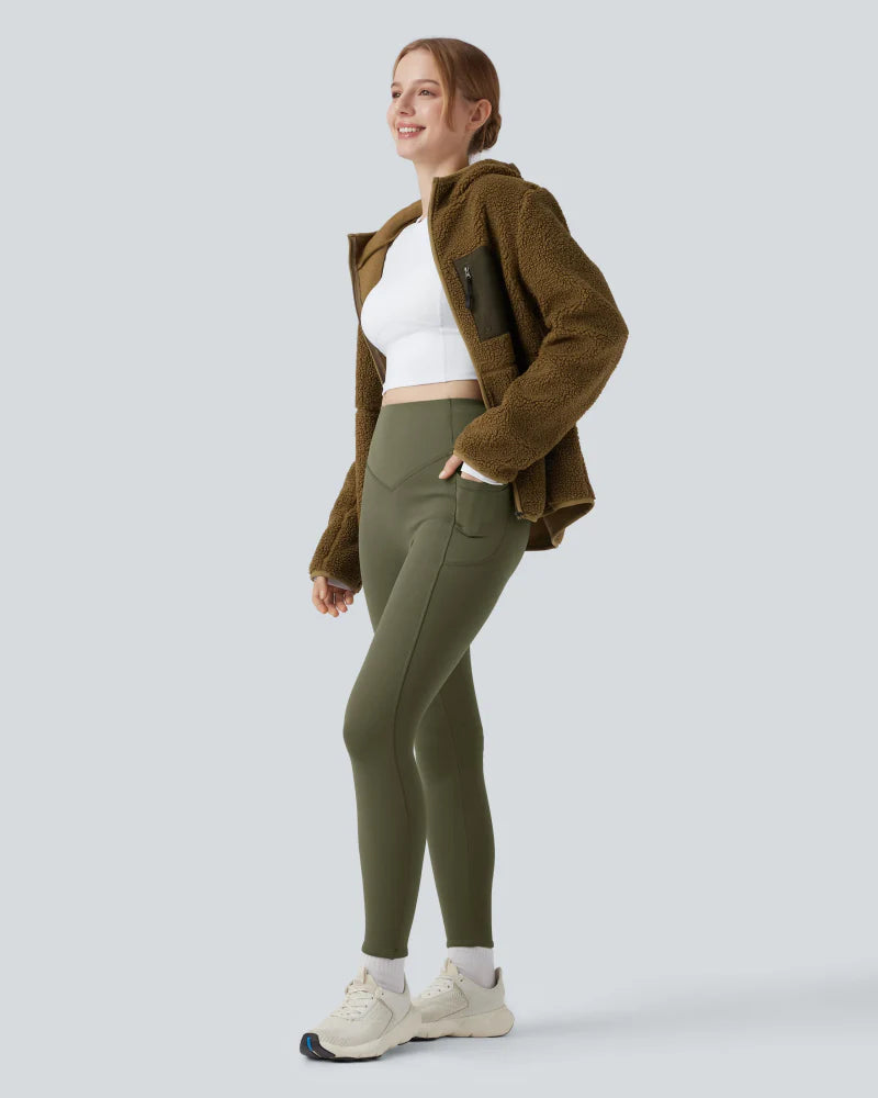 Thermal Tummy Control Yoga Leggings with Pockets F872011