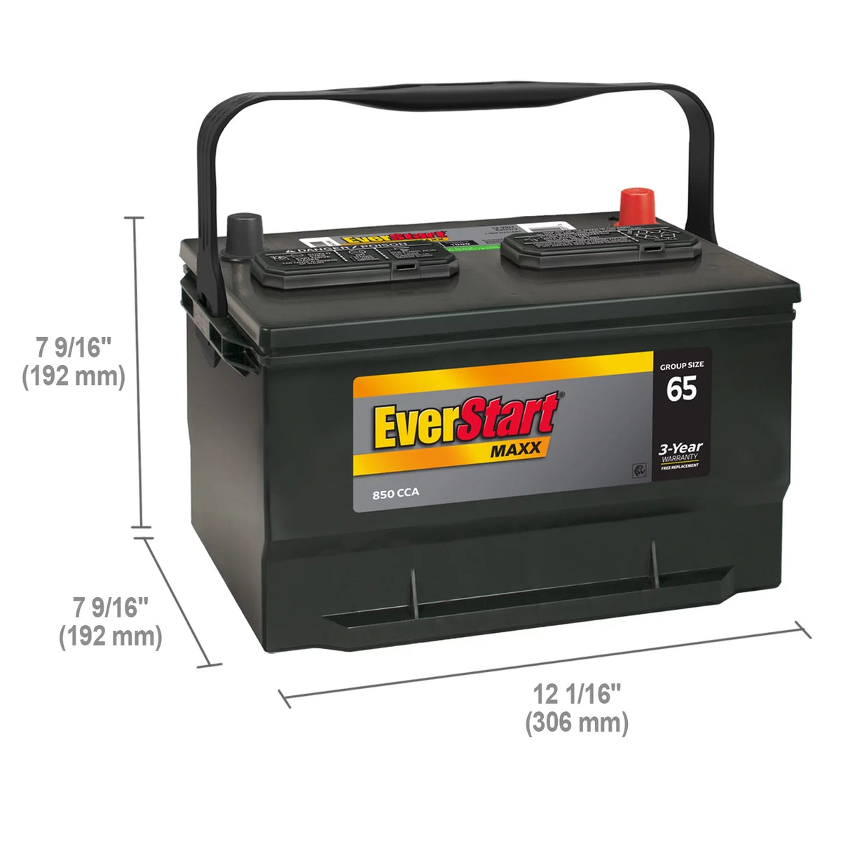 Group Size 65 12 Volt 850 CCA Lead Acid Automotive Battery G898