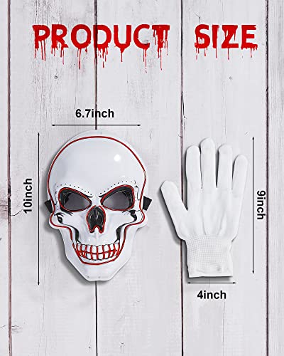 Halloween LED Mask Glow in the Dark Red D49623