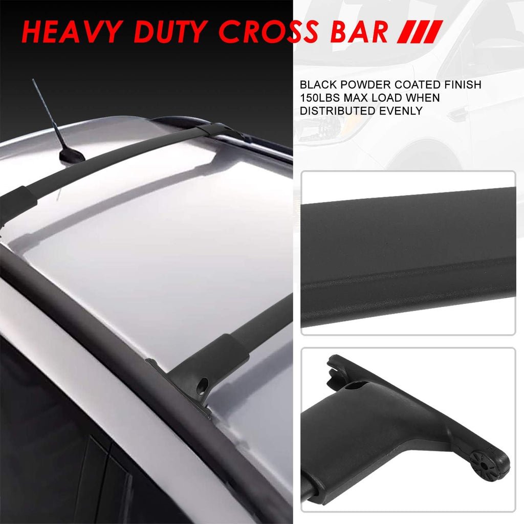 Matte Black Aluminum Roof Rack Cross Bars with ABS Mounting Brackets C225702