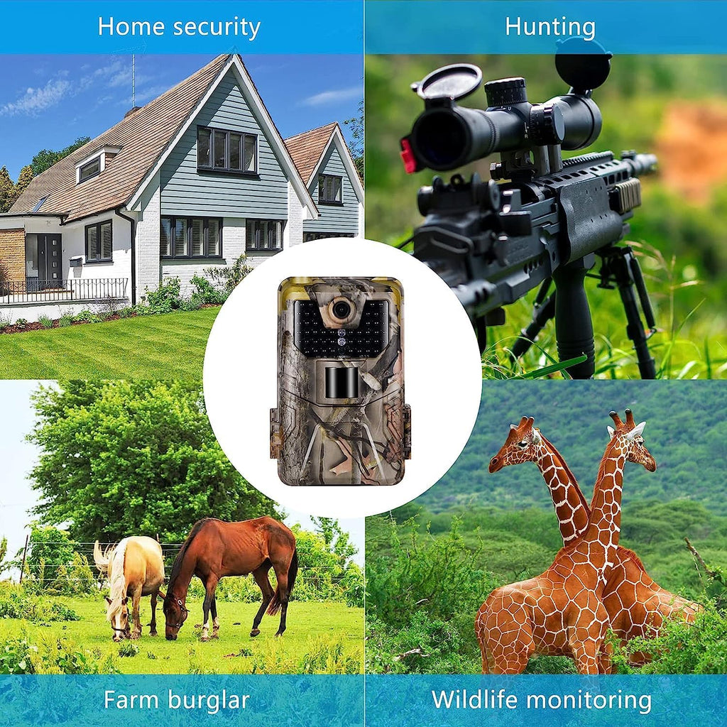 36MP 1520P Night Vision Motion Activated Hunting Camera IP67 Waterproof 120° 65FT 44pcs No Glow LEDs L10958