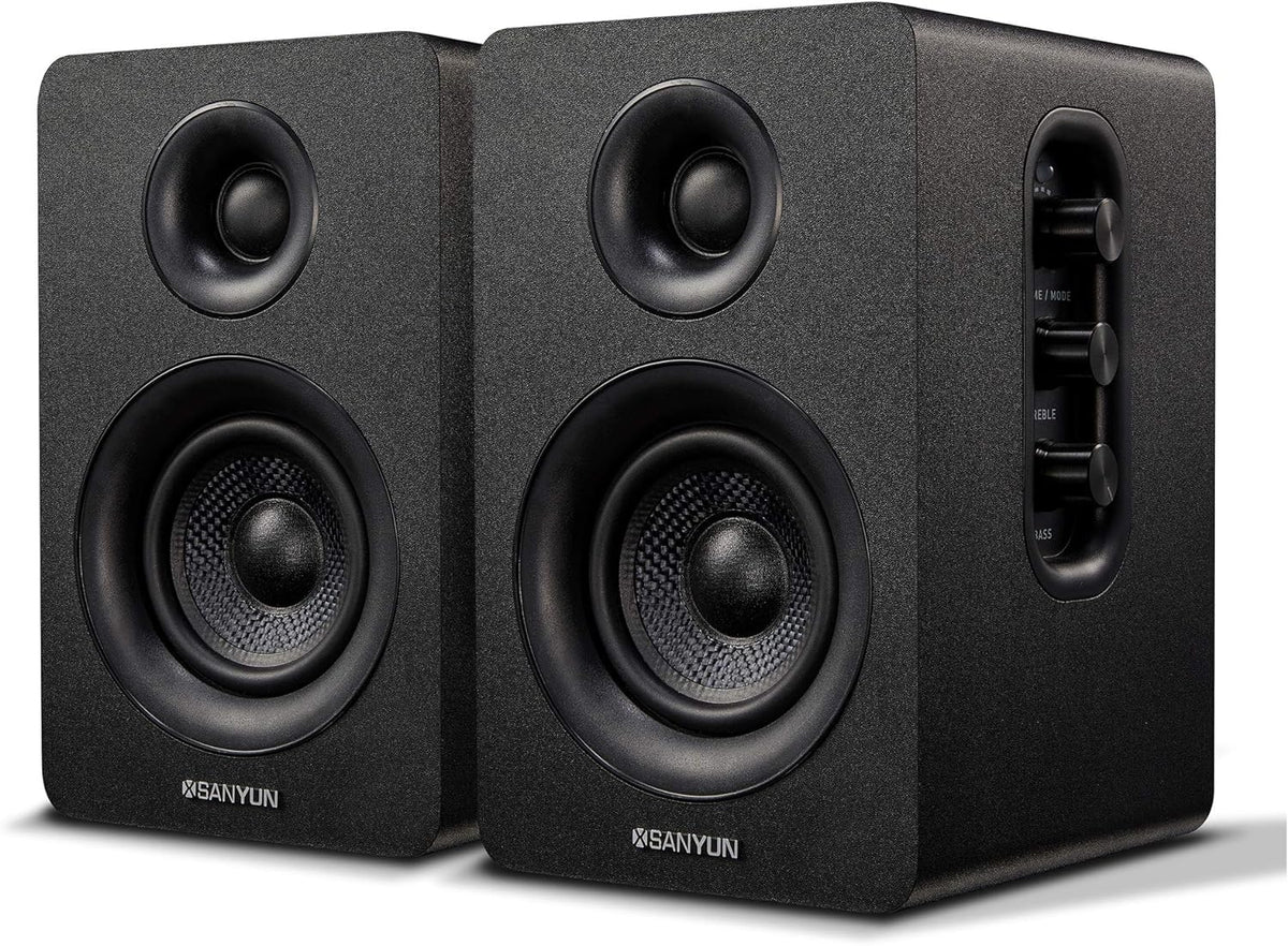 White 60W Bluetooth 5.0 Bookshelf Speakers (Pair) O812