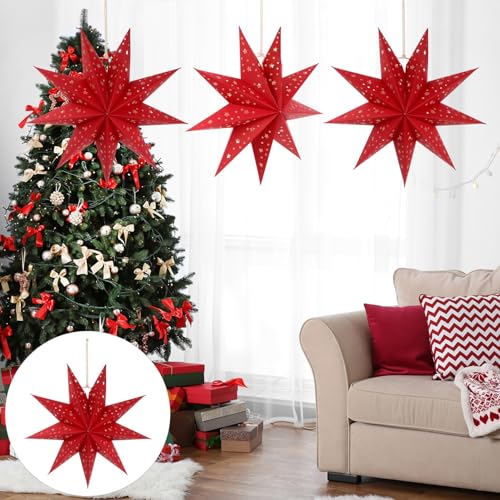 3Pcs Paper Star Lantern Lampshade Hanging Decorations Q799505