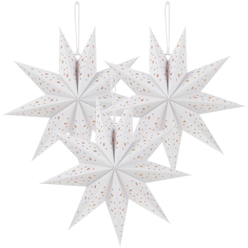 3Pcs Paper Star Lantern Lampshade Hanging Decorations Q799505