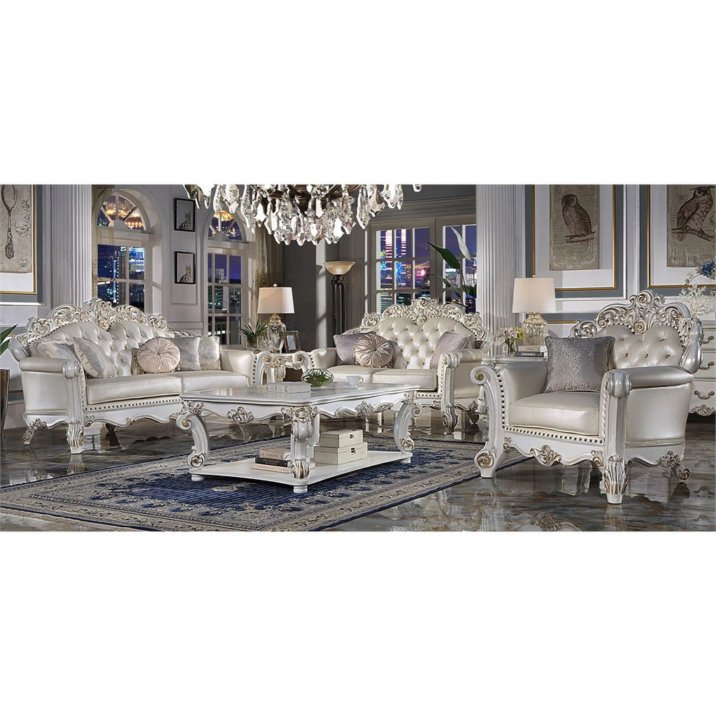 Champagne PU Sofa with 5 Pillows S721