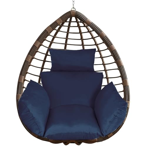 Grey Hanging Egg Chair Cushion with Pillow A8510