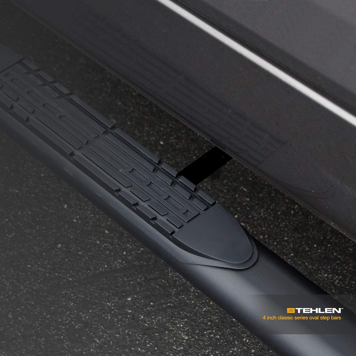 4 Oval Side Step Nerf Bars Matte Black Crew Cab K225
