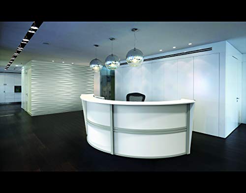 Curved Modern Office Desk, 124" x 49", Mocha X66502