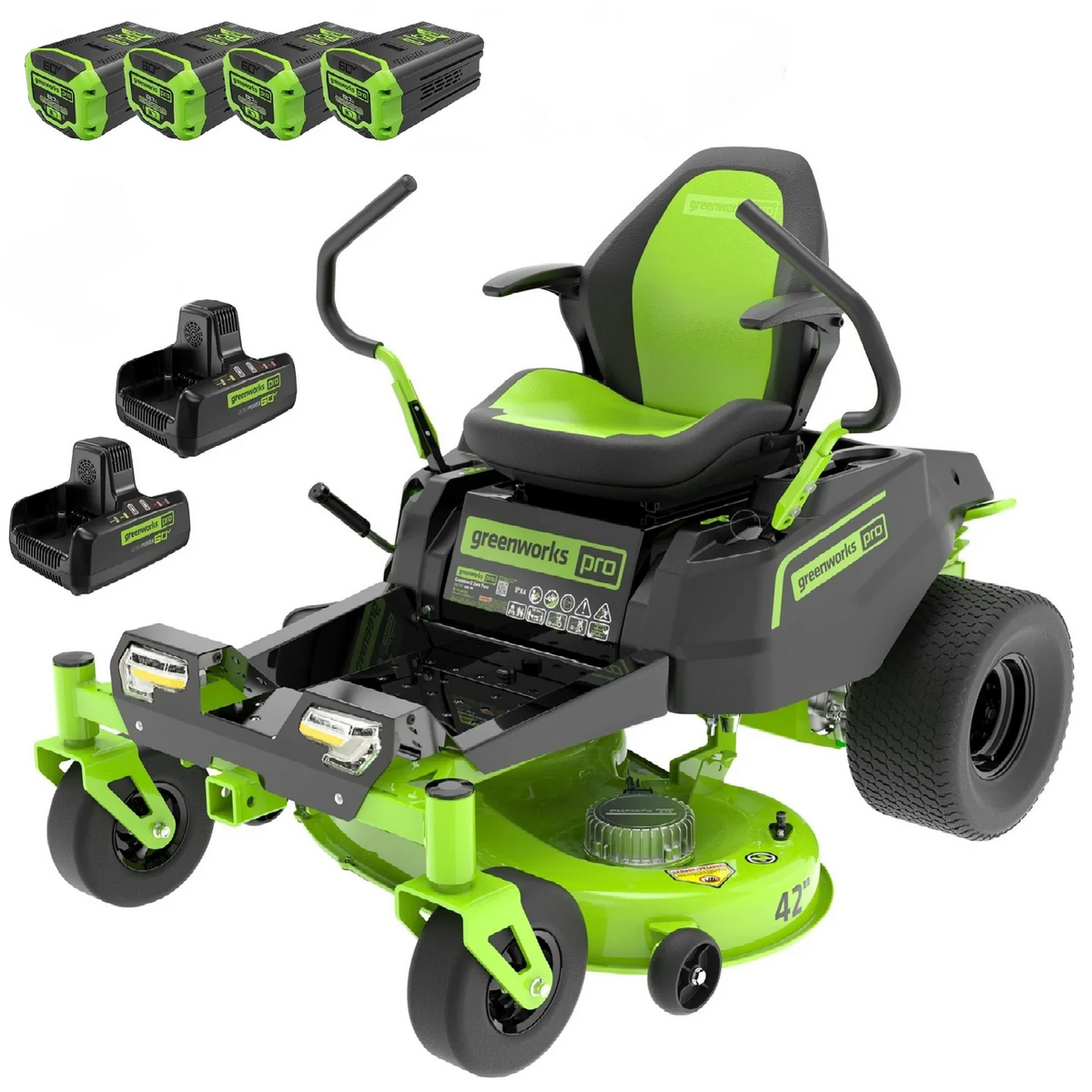 60V 42" Electric Zero Turn Mower with 8 Ah Batteries D28025