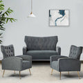 Grey Tufted Back Loveseat U223