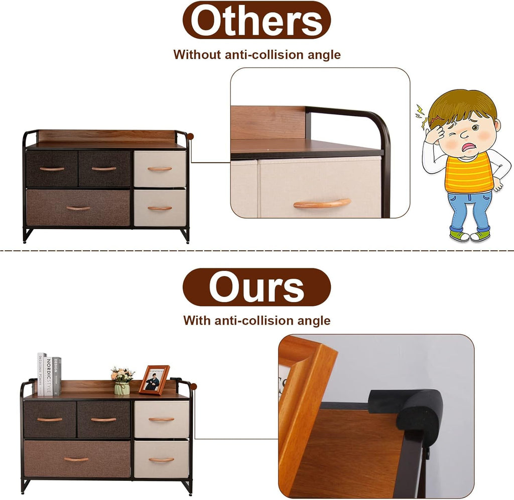 Large Storage Fabric Dresser with 5 Removable Drawers M597886