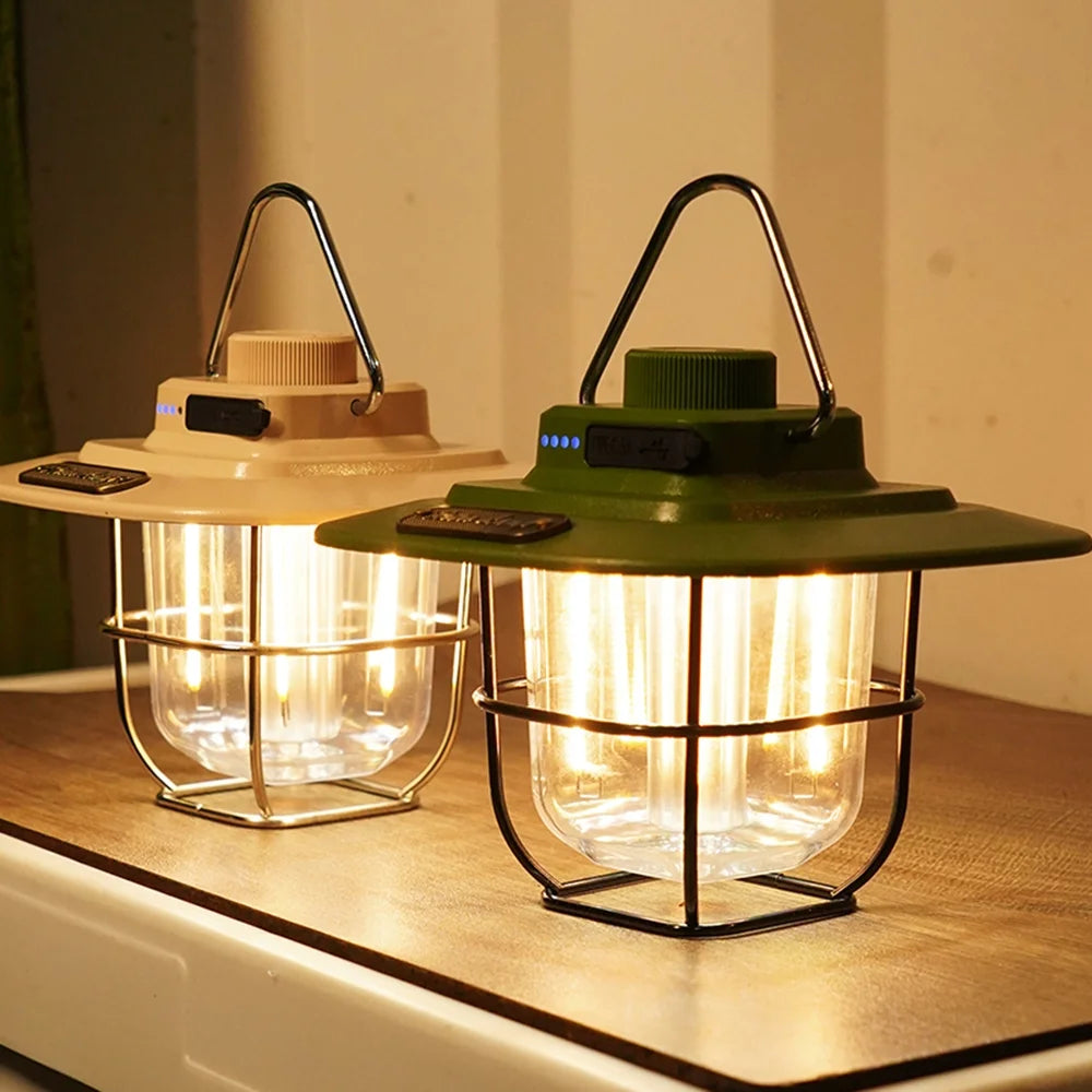 Vintage Camping Lantern Type C Rechargeable O476