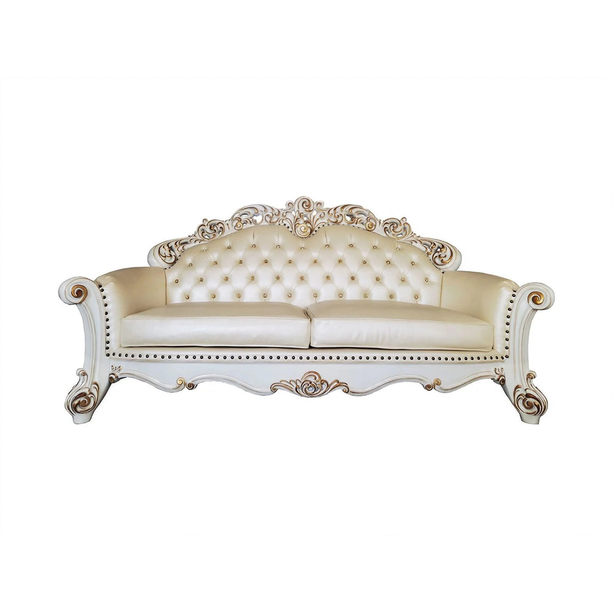 Champagne PU Sofa with 5 Pillows S721