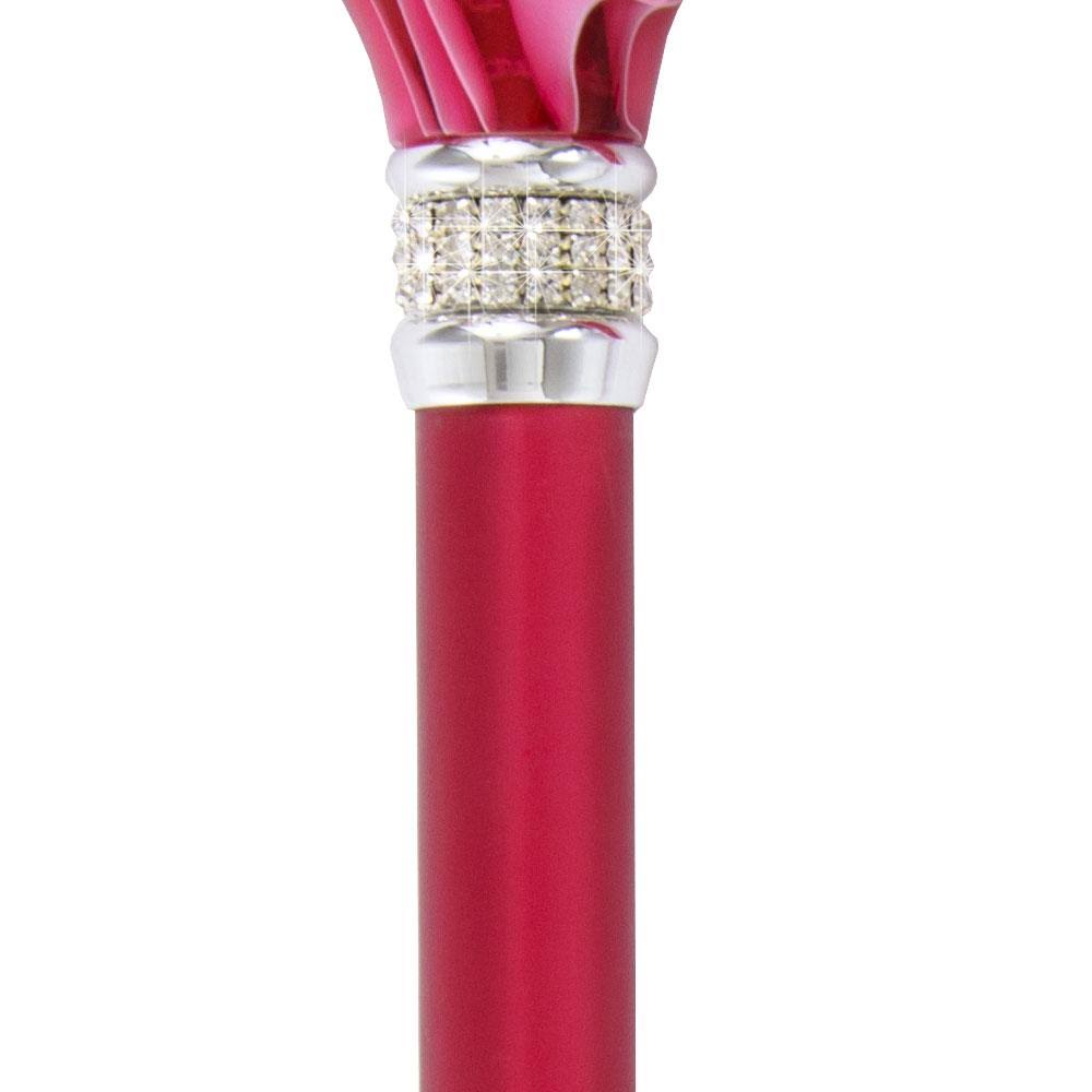 Magenta Pearlz with Rhinestone Collar and Adjustable Cane V644931