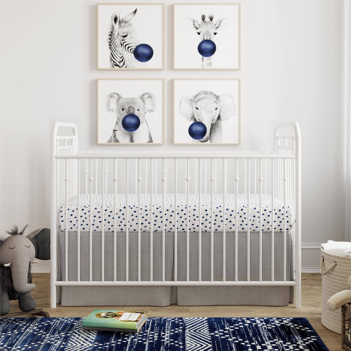 White Metal Crib H264