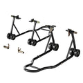 Black Motorcycle Stands 882 Lbs Capacity Front Rear Wheels Lift R385
