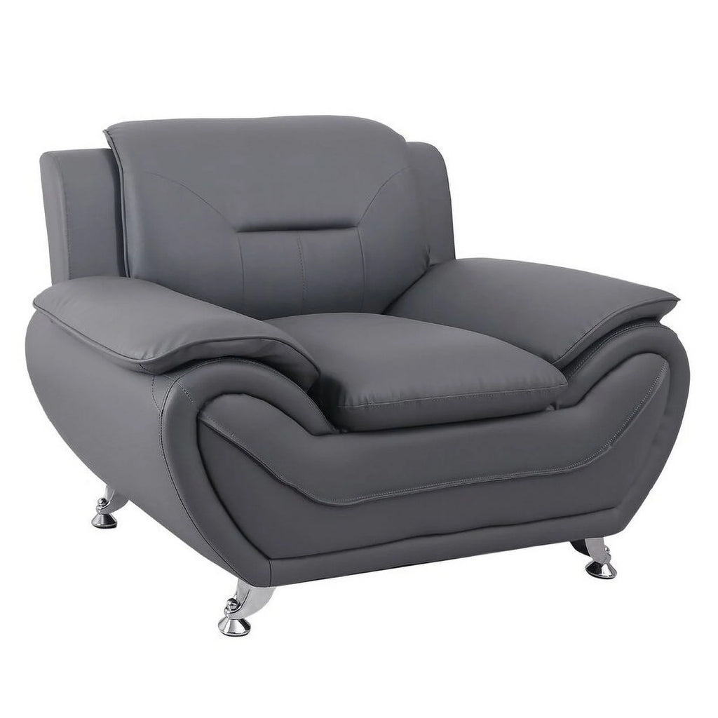 Grey Faux Leather Upholstered Club Chair B340