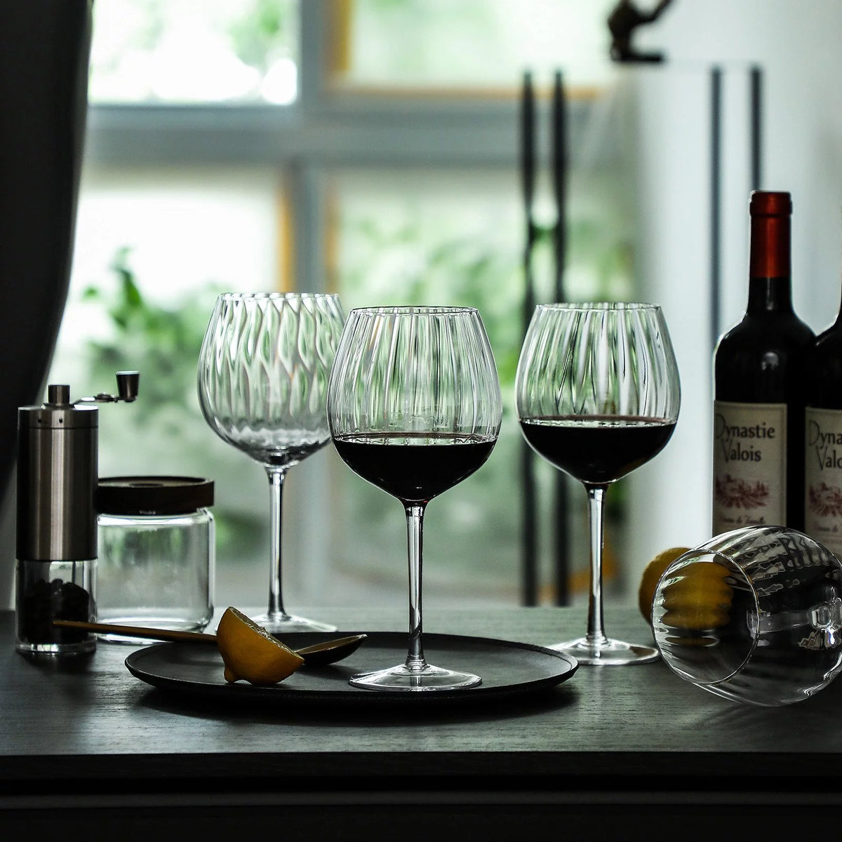 Ribbed Optic Wine Glasses set of 4 N230