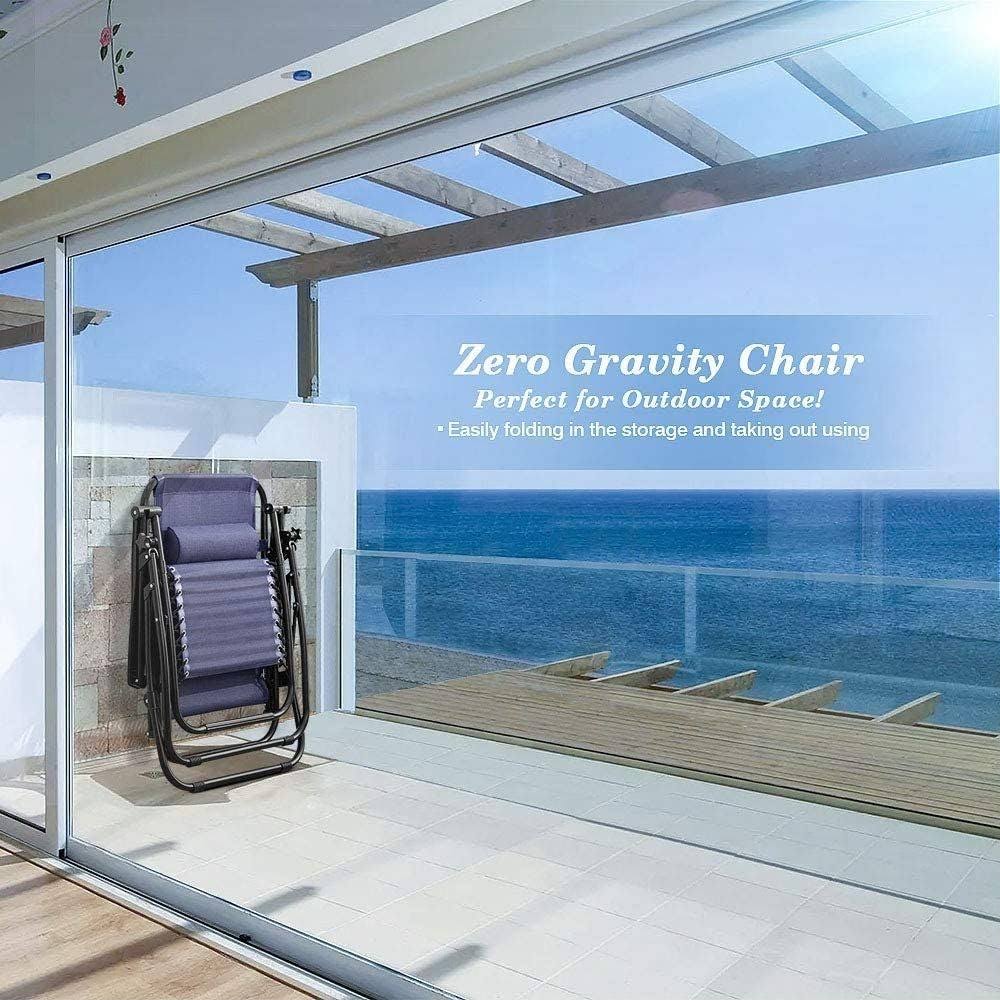 Set of 2 Black Zero Gravity Folding Lounge Chairs B7314